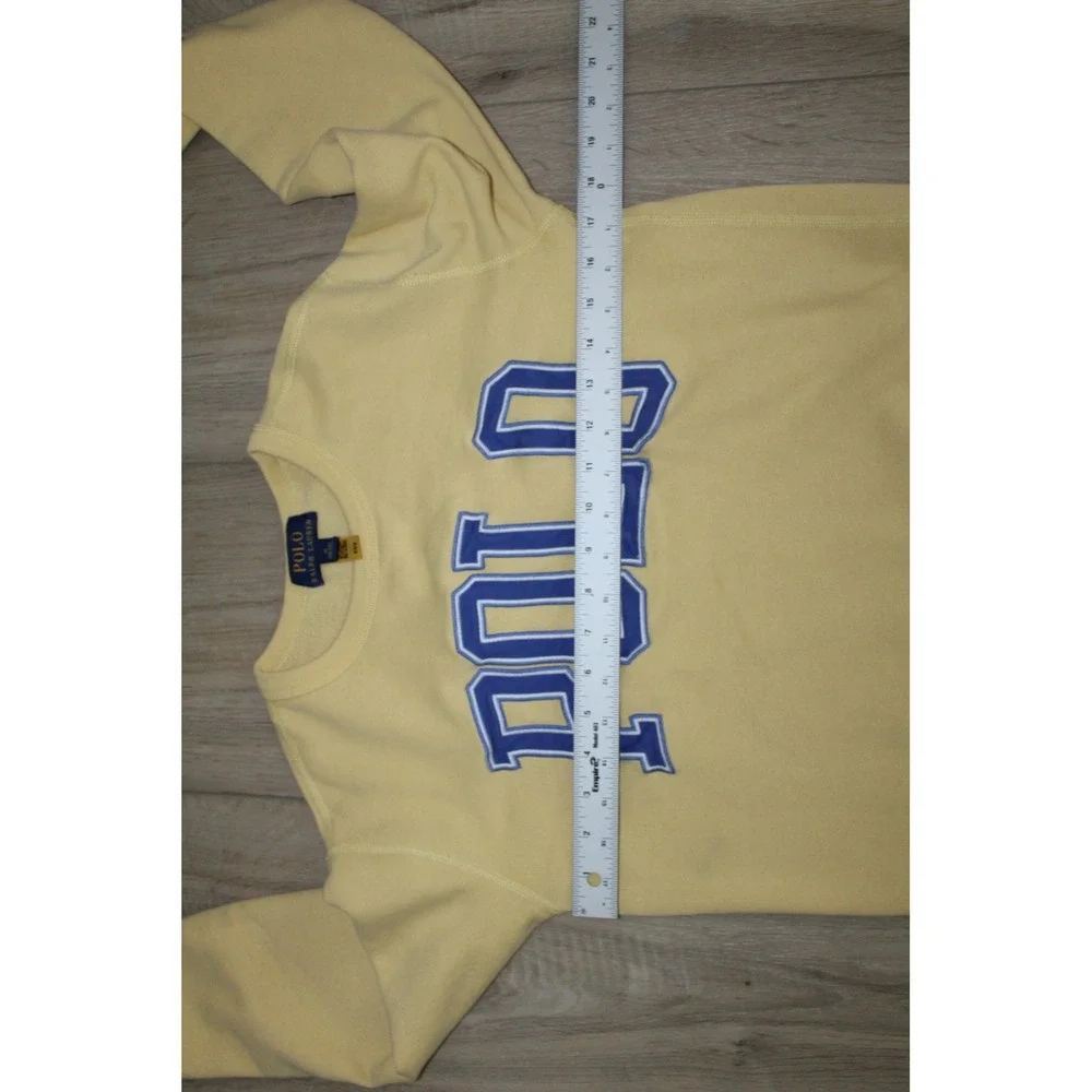 Polo Ralph Lauren Kids Yellow Varsity Logo Crewneck Sweatshirt Medium 10-12